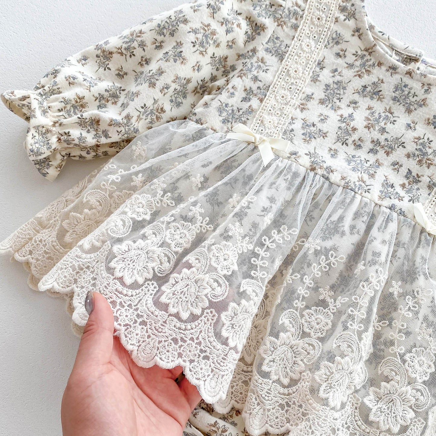 Arrival Baby Floral Princess Onesie Dress For Girls With Lace